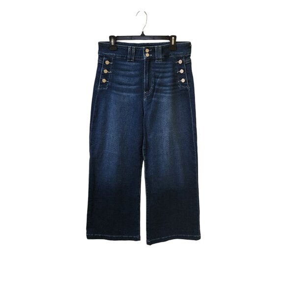 PAIGE Aubrey High Rise Ankle Wide Leg Jeans Women's Size 31 Stretchy